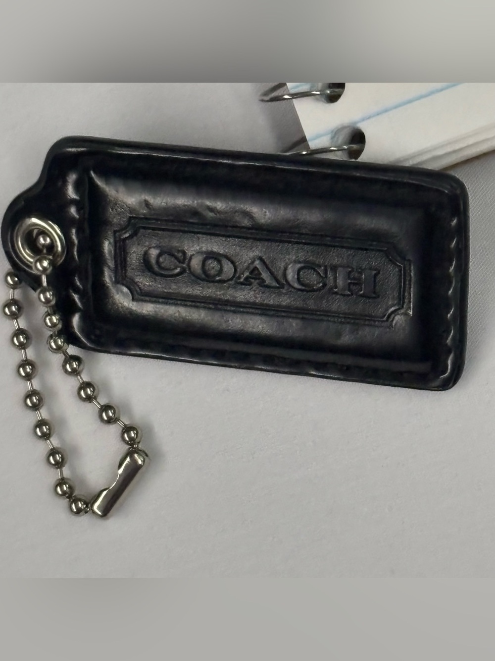 Authentic Coach Black Patent Leather Hangtag Purse Charm Fob Replacement